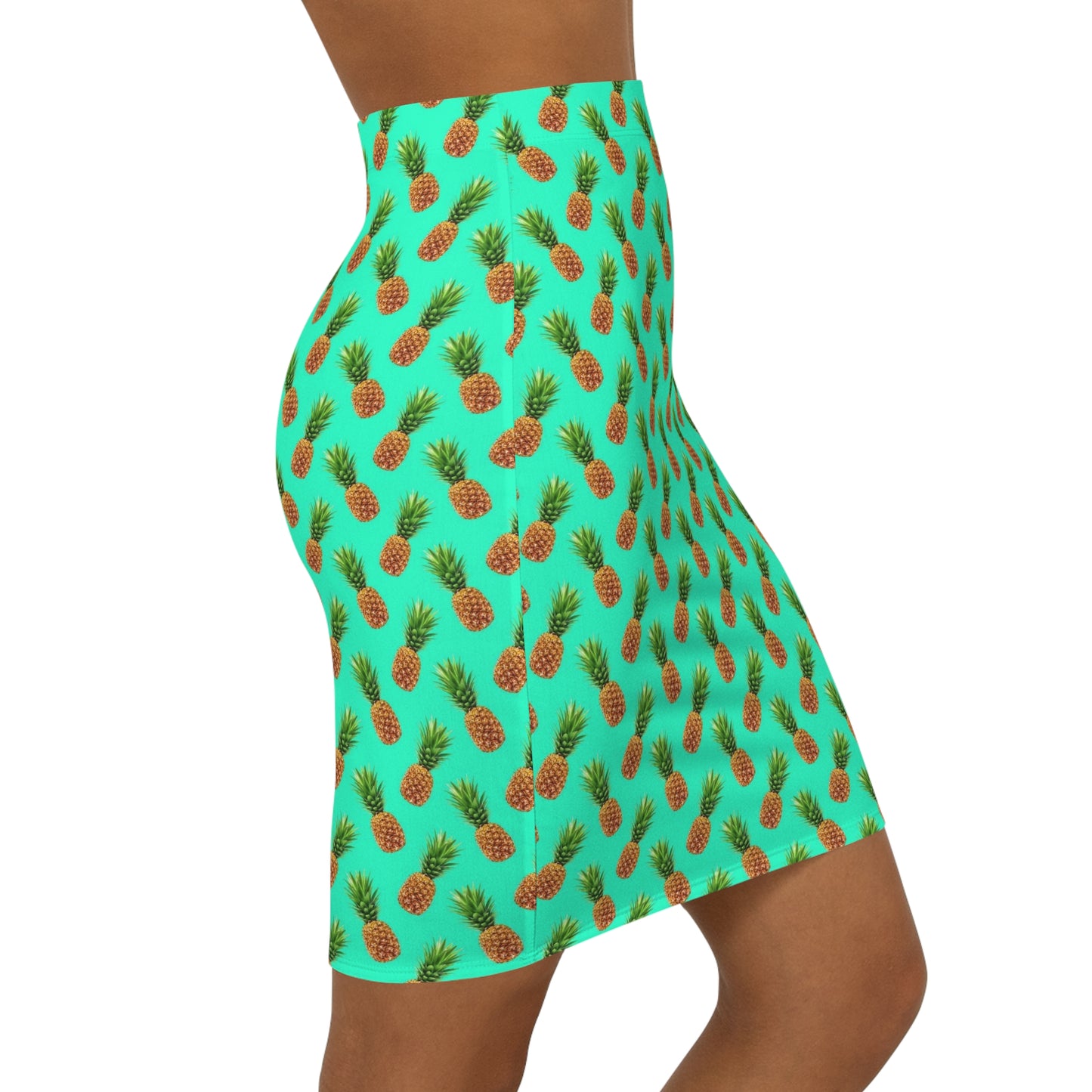 Women's Mid-Waist Pencil Skirt (Pineapple)