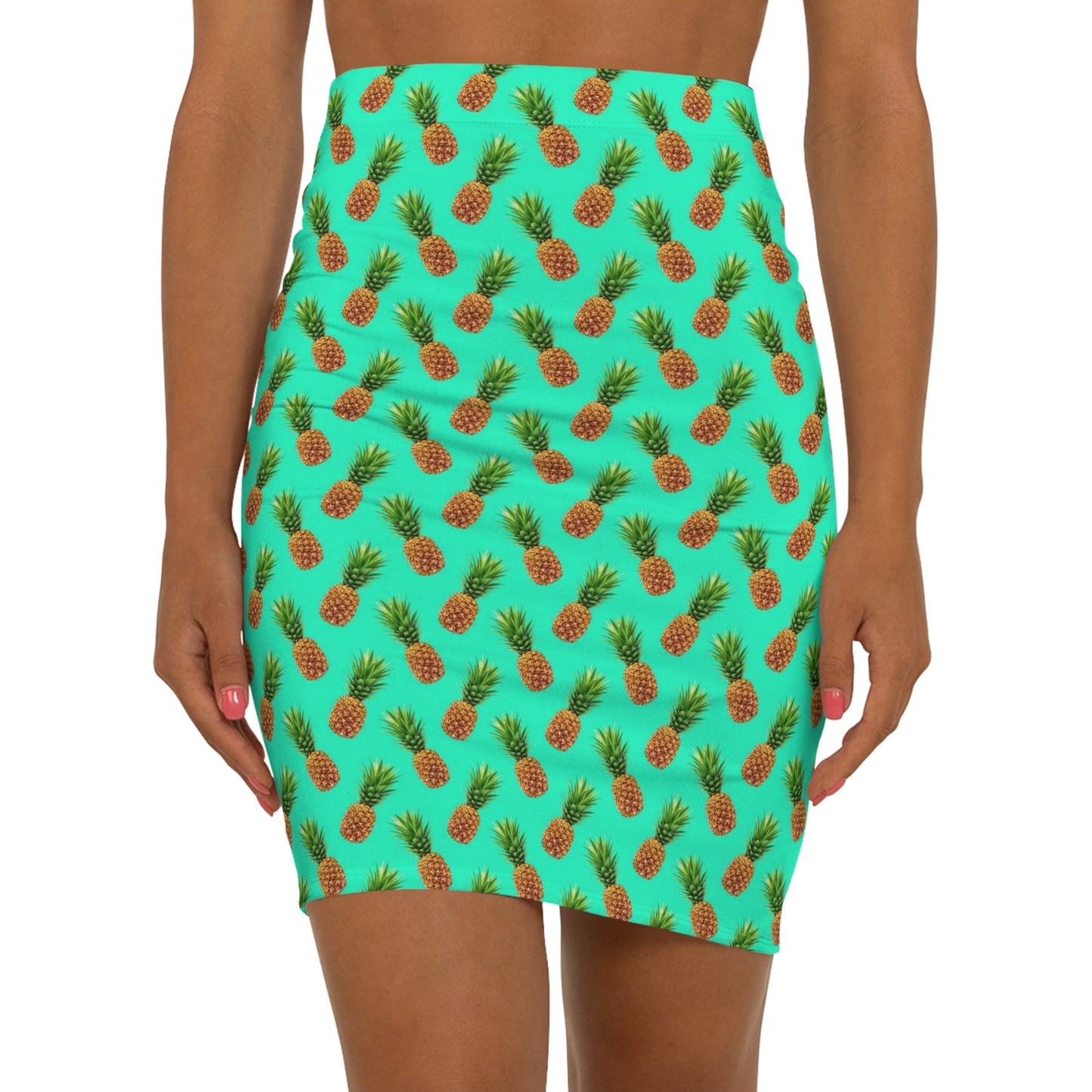 Women's Mid-Waist Pencil Skirt (Pineapple)