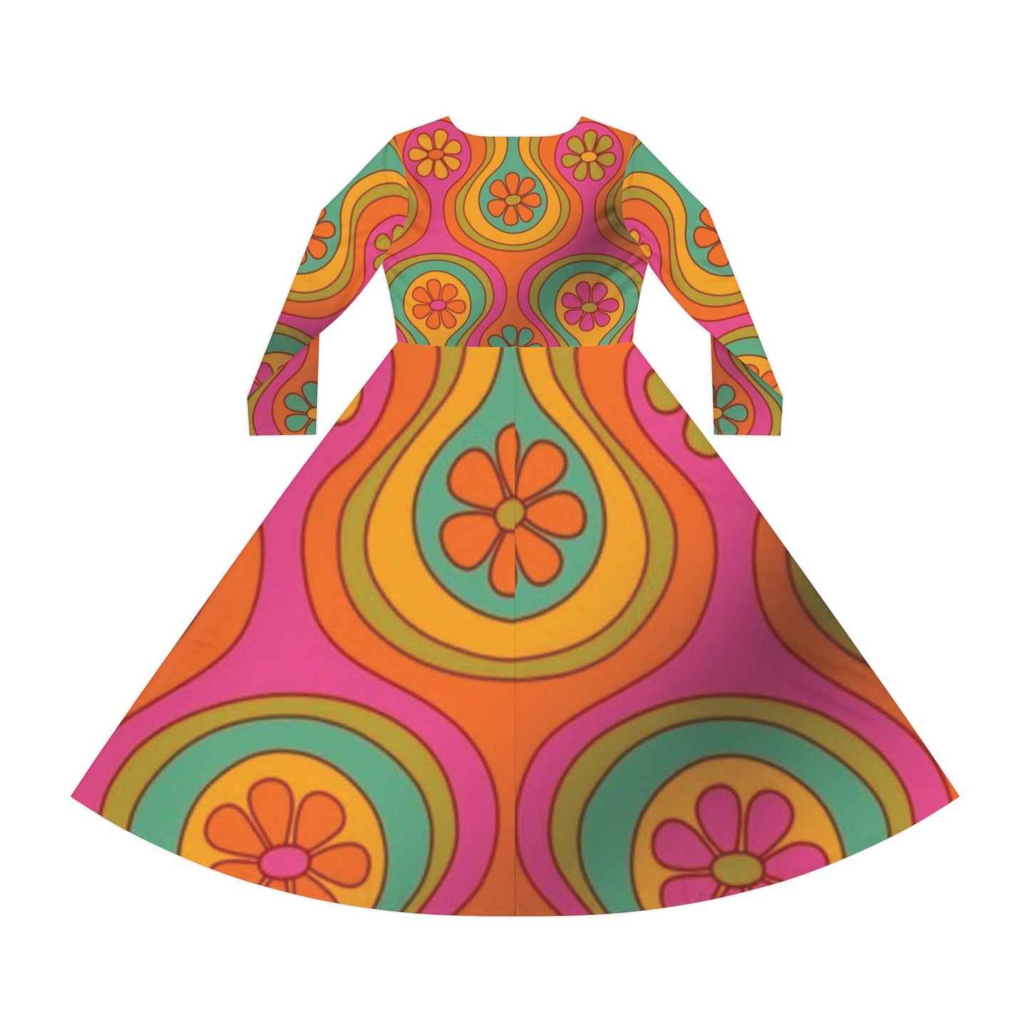 Women's Long Sleeve Dance Dress(Hippie 1)