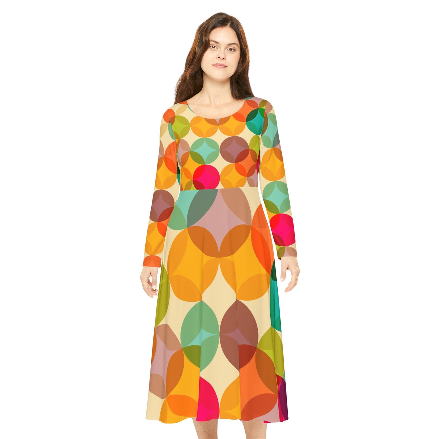 Women's Long Sleeve Dance Dress (Hippie 2)