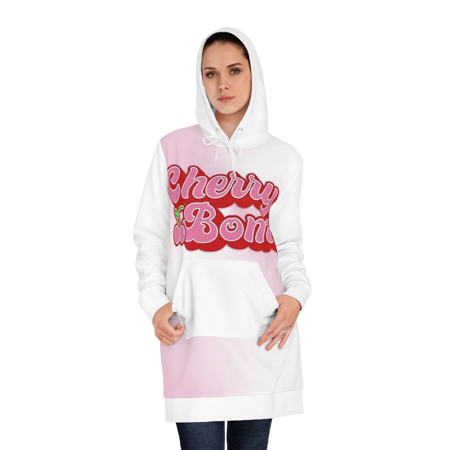 Women's Hoodie Dress (Cherry bomb)