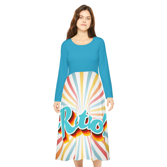 Women's Long Sleeve Dress (Hippie 8))