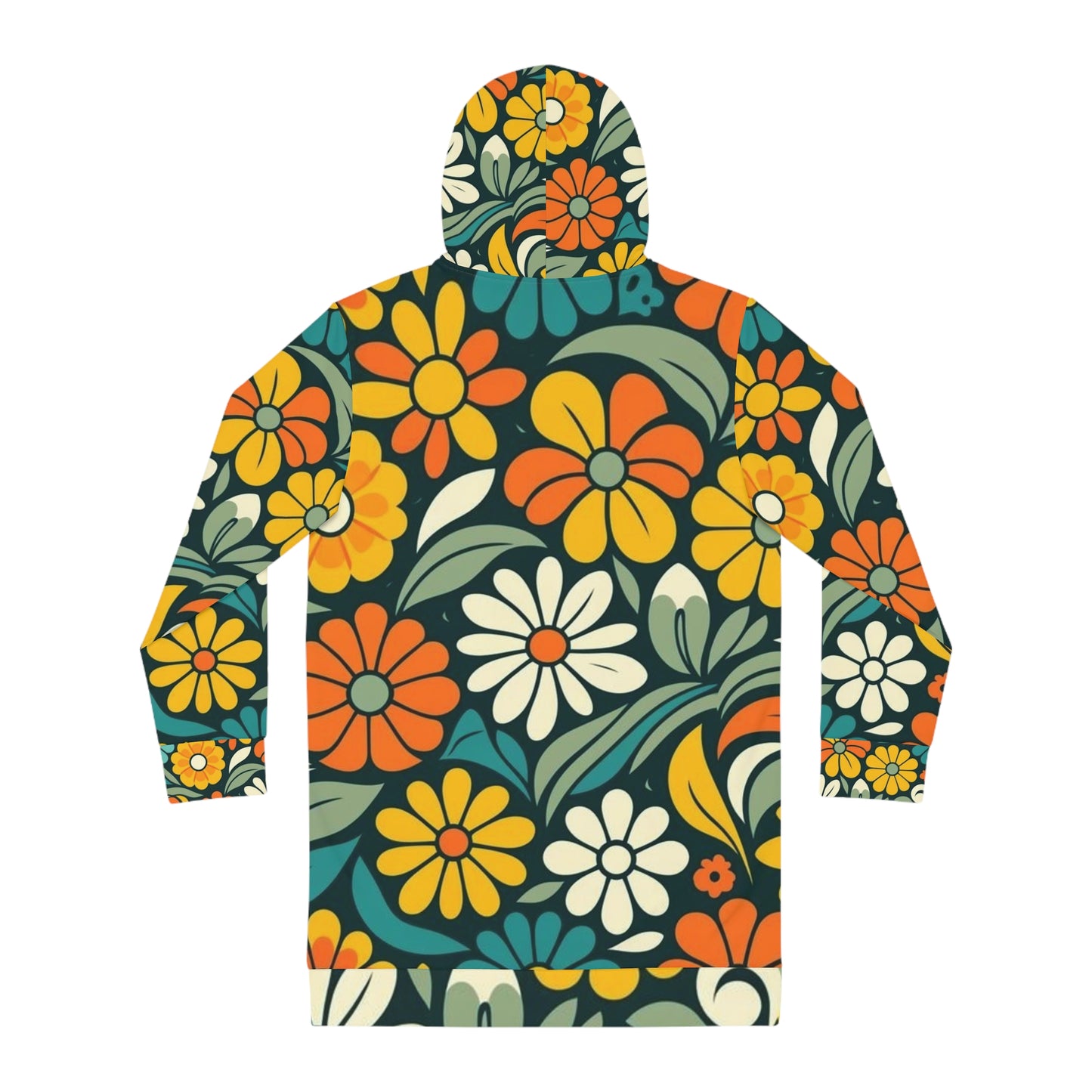 Women's Hoodie Dress (Retro garden)