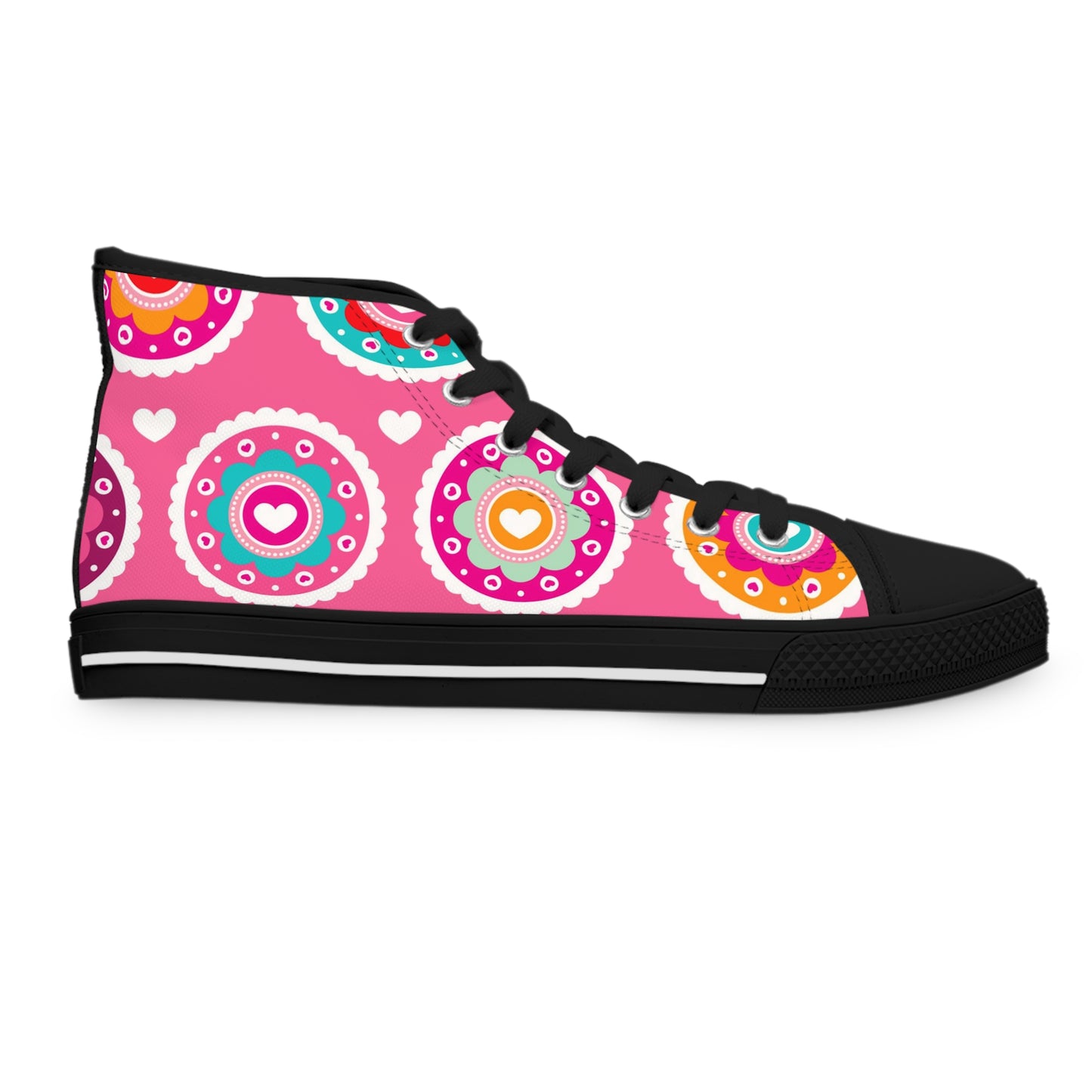 Women's High Top Sneakers(Pretty in Pink)