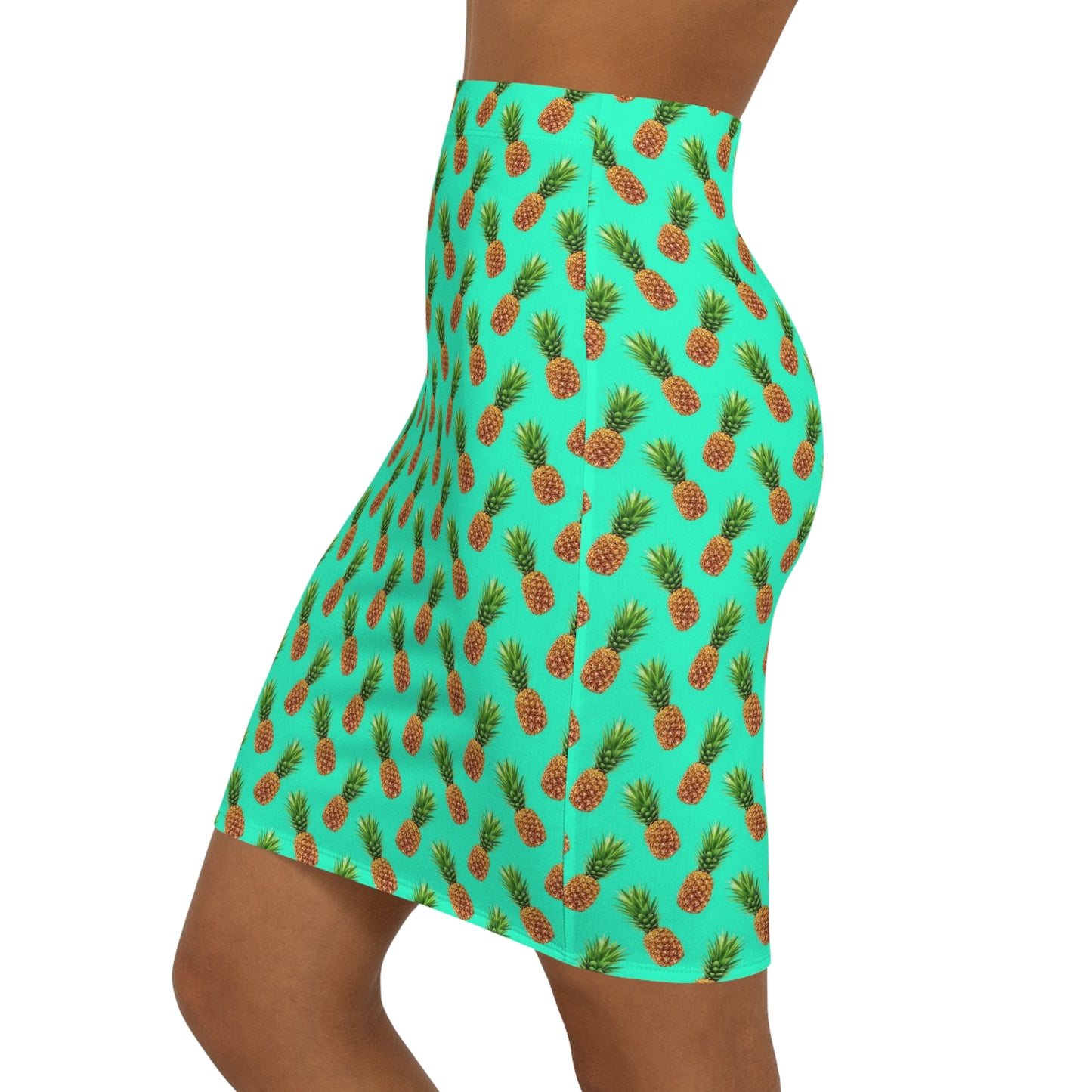 Women's Mid-Waist Pencil Skirt (Pineapple)