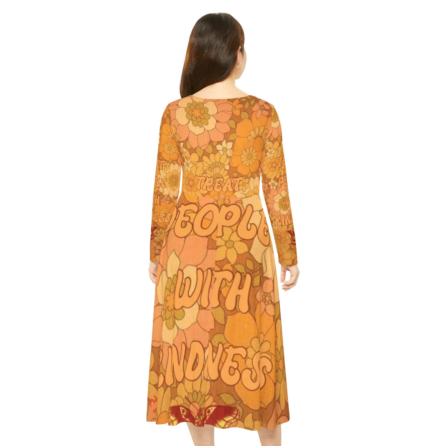 Women's Long Sleeve Dress (Hippie 8))