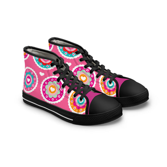 Women's High Top Sneakers(Pretty in Pink)