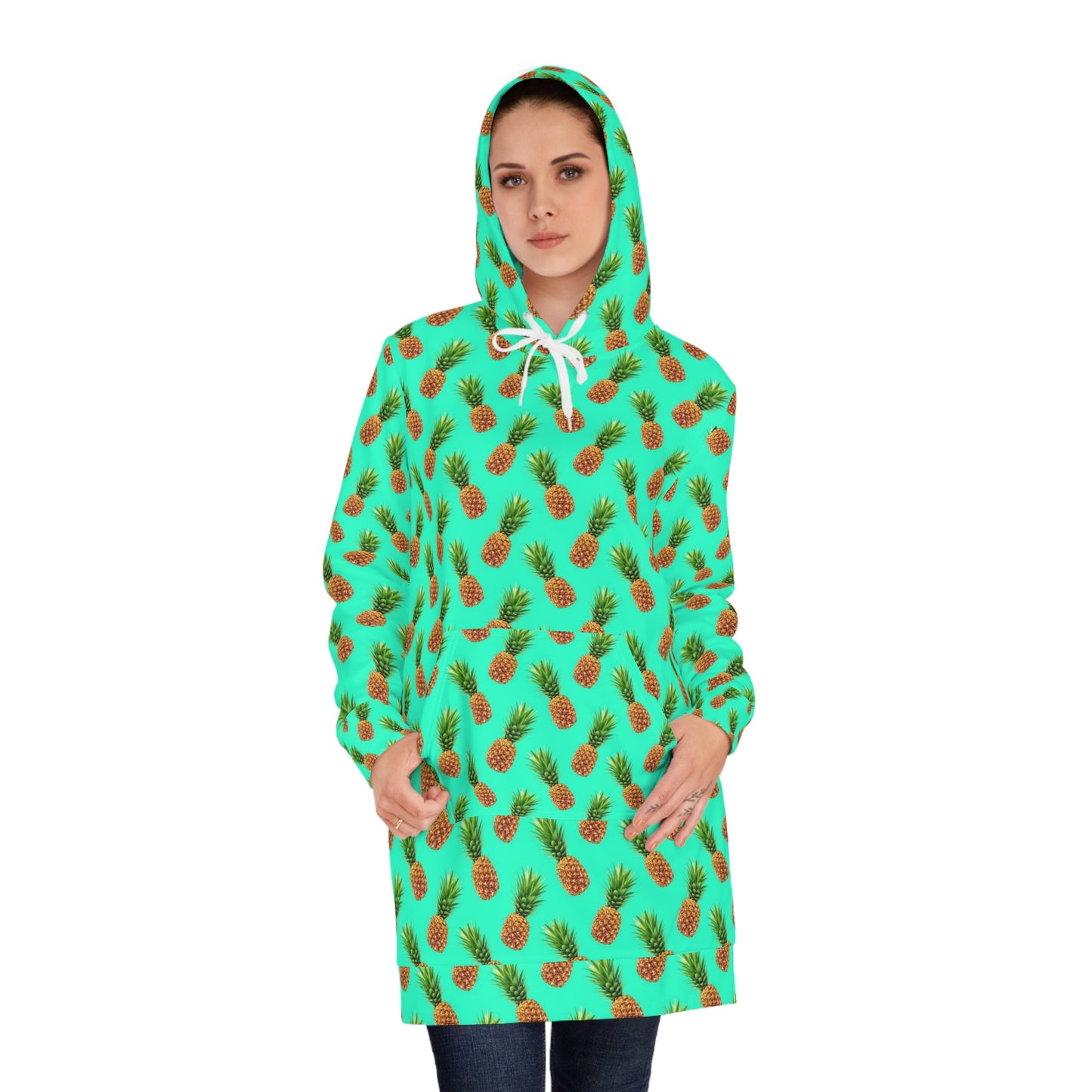 Women's Hoodie Dress (Pineapples)