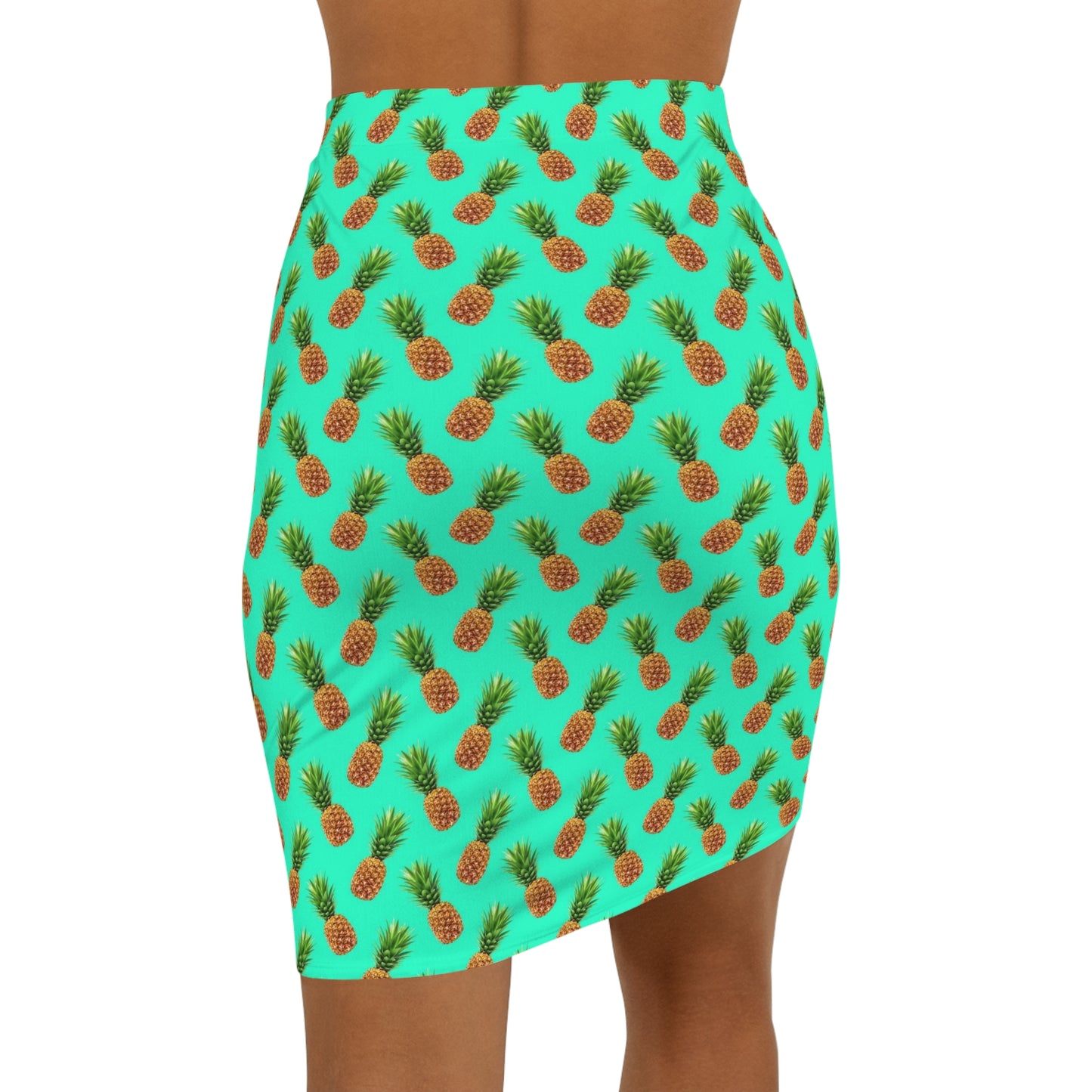 Women's Mid-Waist Pencil Skirt (Pineapple)