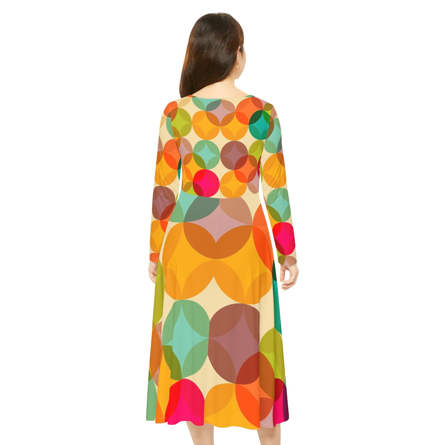 Women's Long Sleeve Dance Dress (Hippie 2)